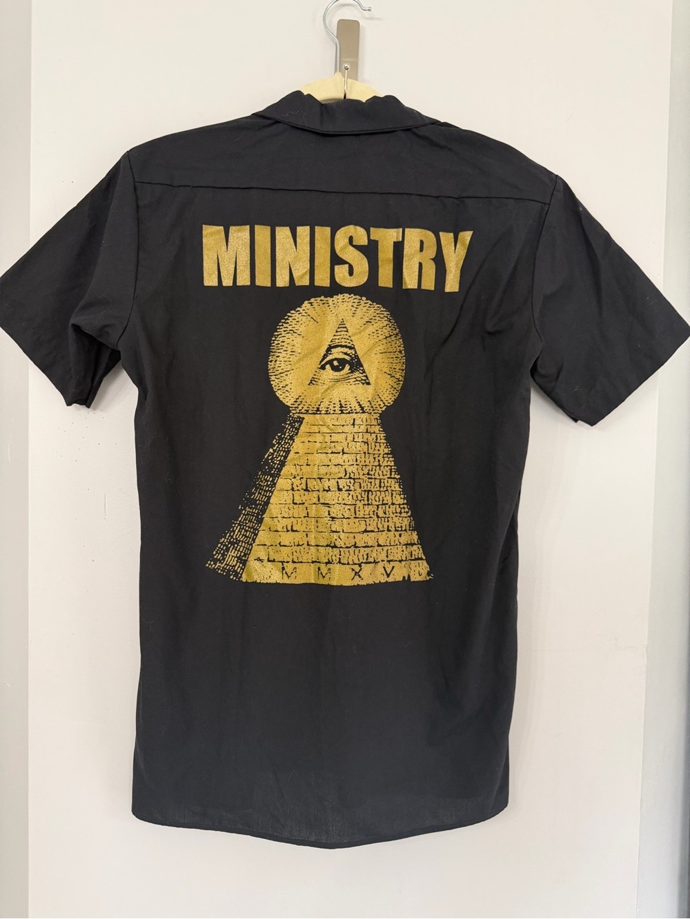 Ministry x Dickie’s Men’s Black Shirt Sleeve Button Down Pyramid Band Shirt